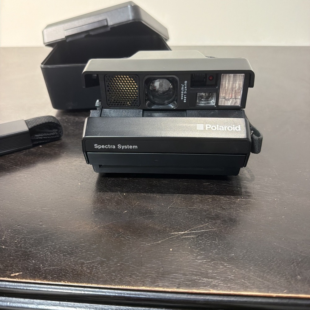 Polaroid Spectra System Camera Quintic Lens 125mm w/ Case & Strap